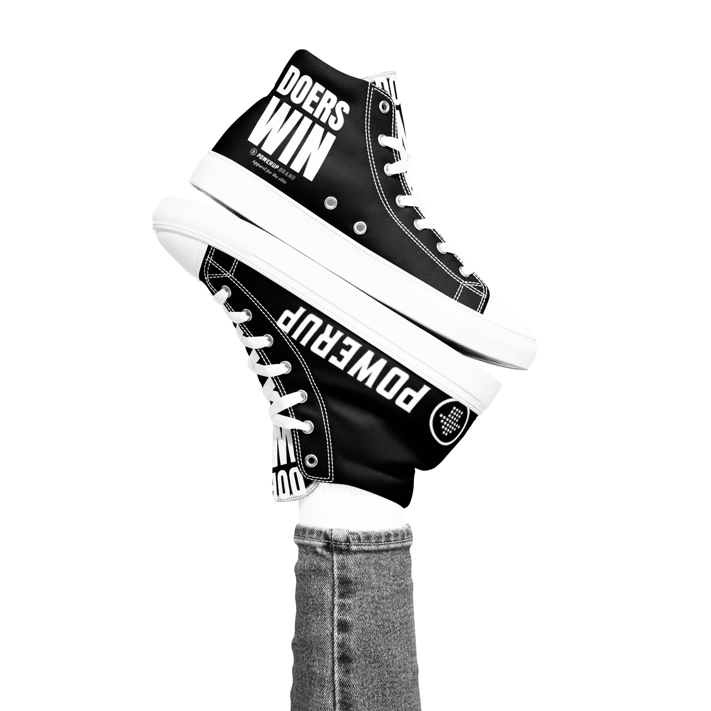 PowerUp "Doers Win" Women’s high top canvas shoes