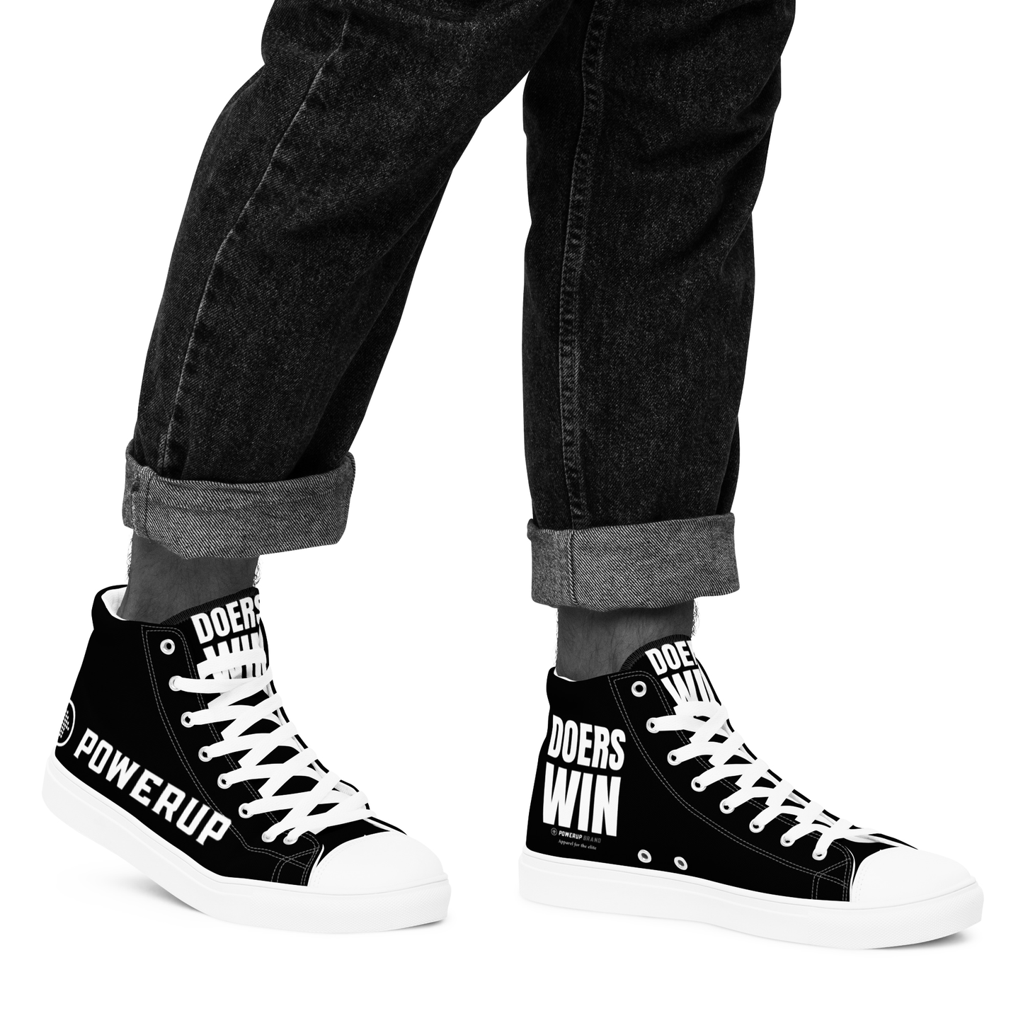 PowerUp "Doers Win" Men’s high top canvas shoes