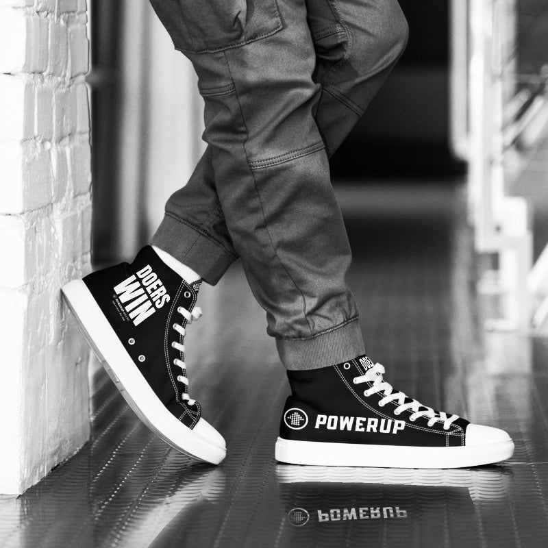 PowerUp "Doers Win" Men’s high top canvas shoes